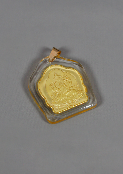 Buddhist Deity With Mantra Pendant