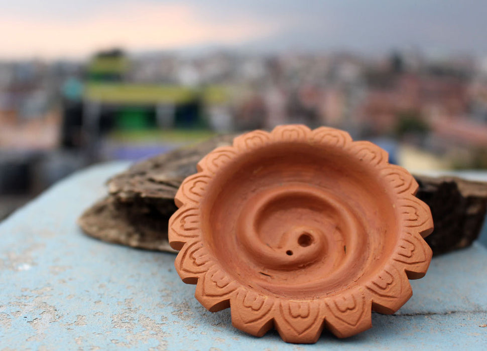 Spiral Clay Incense Burner