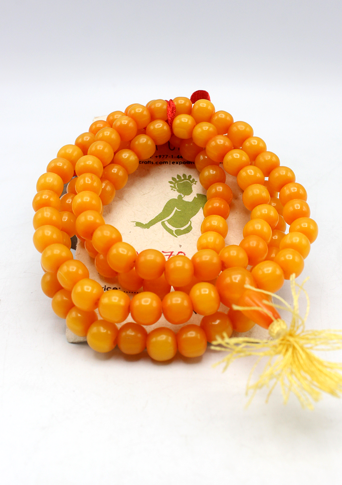 Faux Amber Beads  Prayer Mala