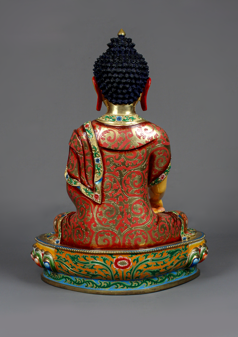 Masterpiece  Gilted Hand Painted  Shakyamuni Buddha Statue 14"