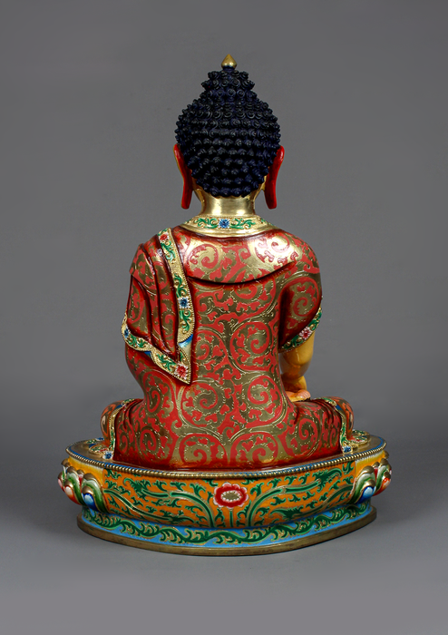 Masterpiece  Gilted Hand Painted  Shakyamuni Buddha Statue 14"
