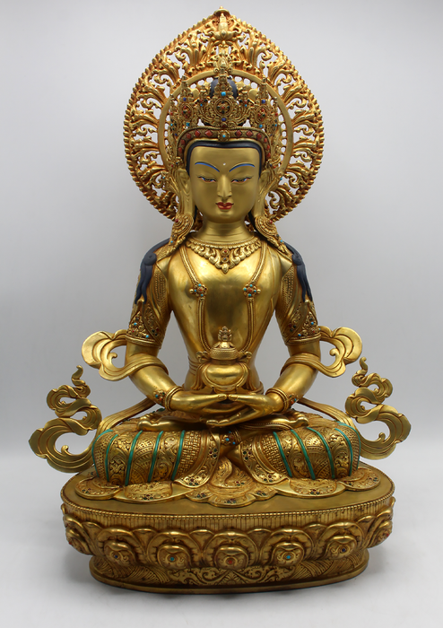 Masterarts 24 K Gold  Apparmita  21"H Sculpture Buddhist Deity