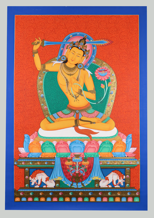 Manjushri Widsom of Buddha Thangka Painting