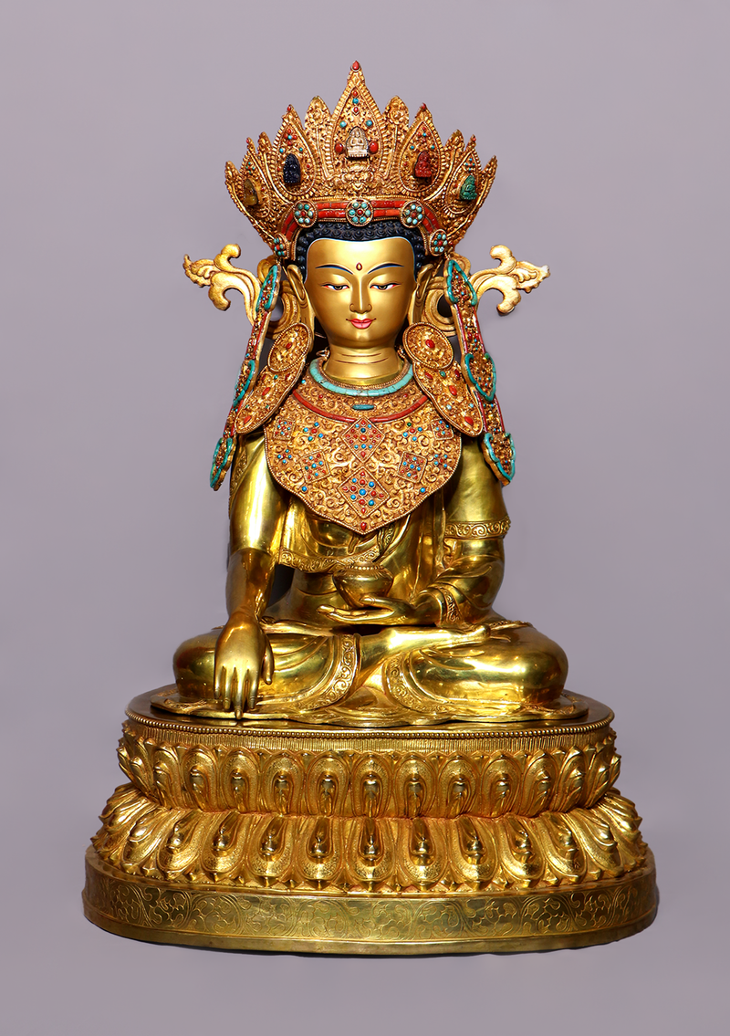 Masterpiece 24K Crown Buddha Statue 27" H