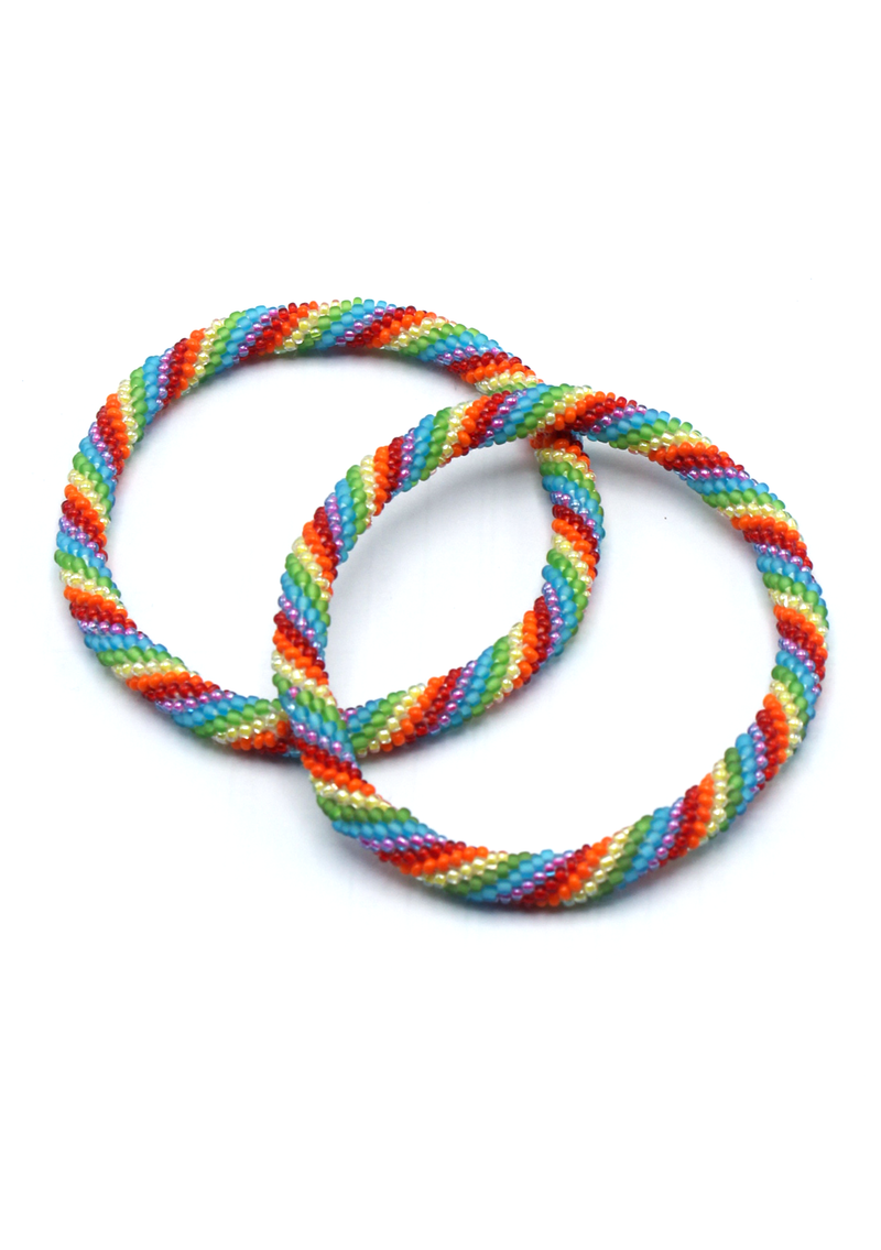 Rainbow Roll on Beads Anklet – Foot Jewelry