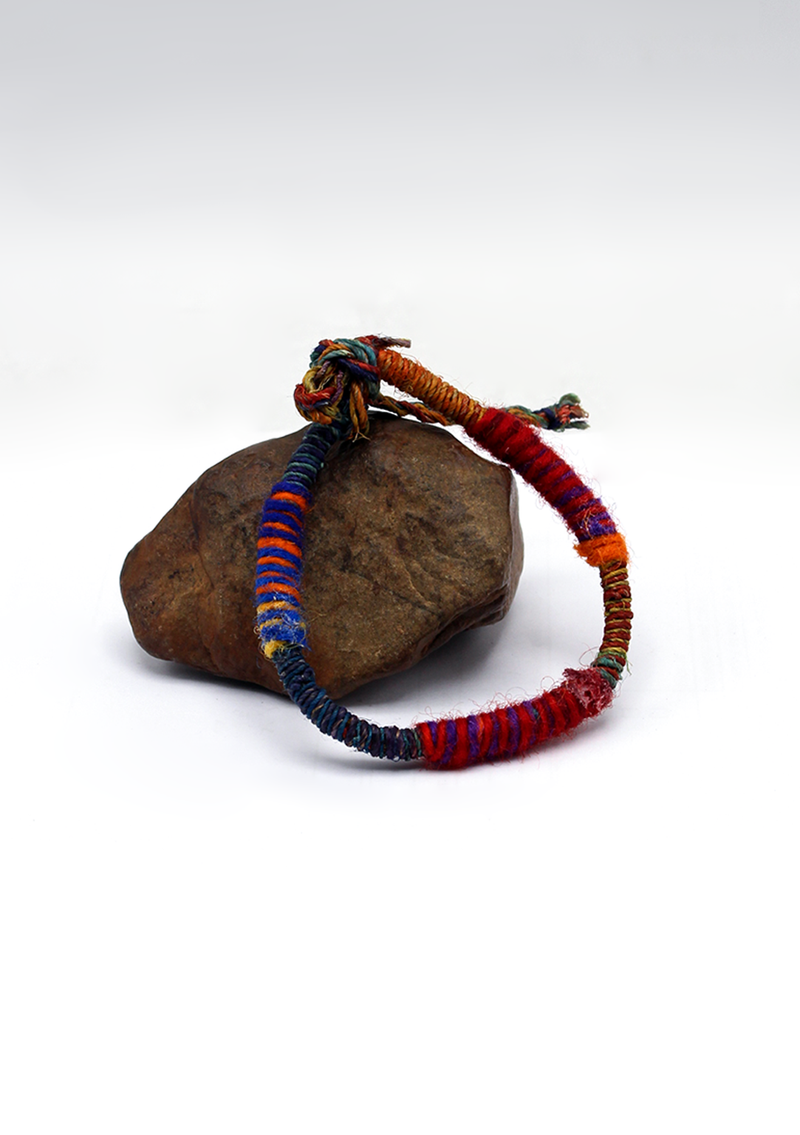 Hemp Braided Red Unisex Wrist Bracelet