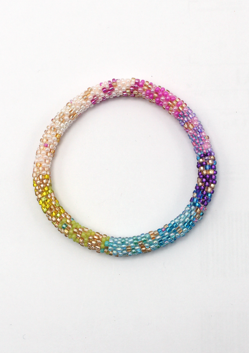 Bohemian Style Roll on Beads Bracelet Six Color Set