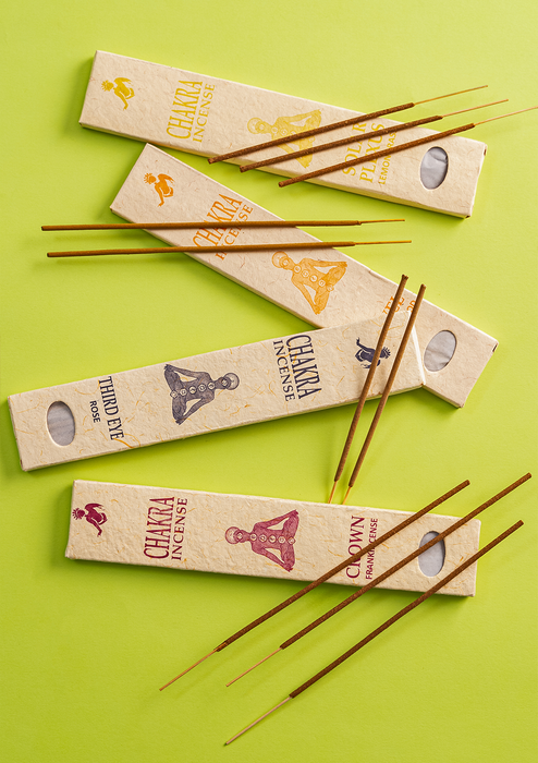 Seven Chakra Incense Sticks Set with Free Wooden Burner