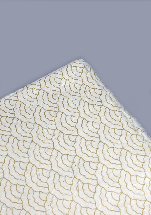 Golden Tibetan Clouds Printed Lokta Gift Wrapping Paper