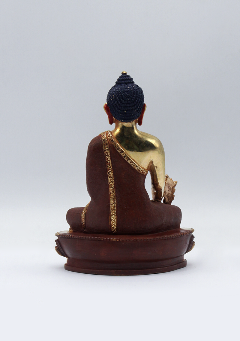 Partly Gold Plated Medicine Buddha Statue 5.5" H