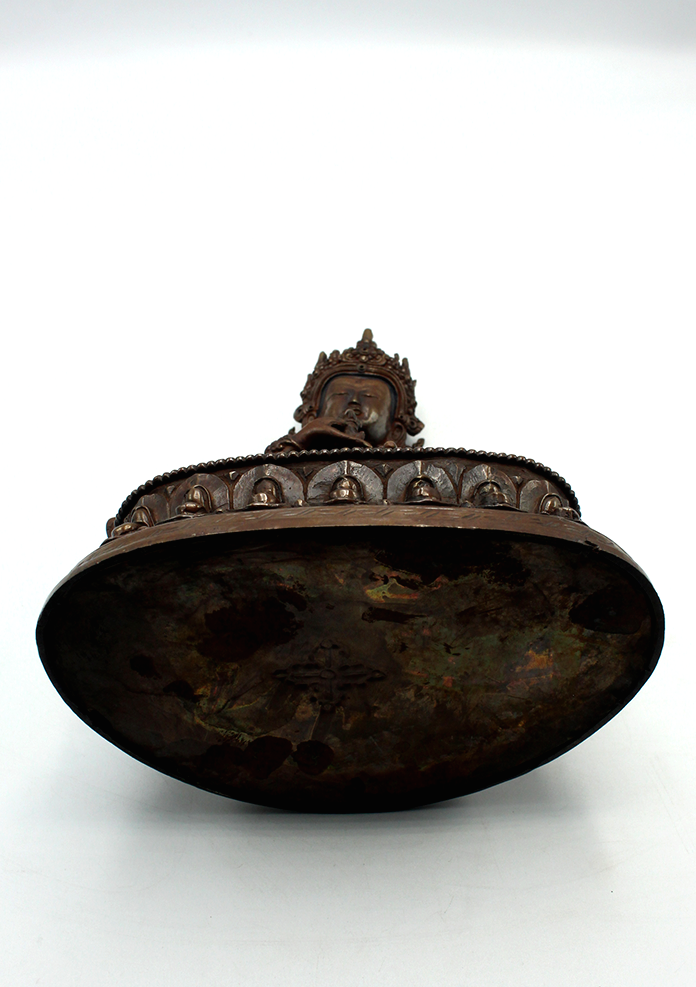 Double Lotus Copper Oxidized Vajrasattva Statue