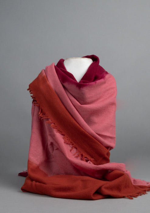 Burgundy Ombre Felt Pashmina Shawl