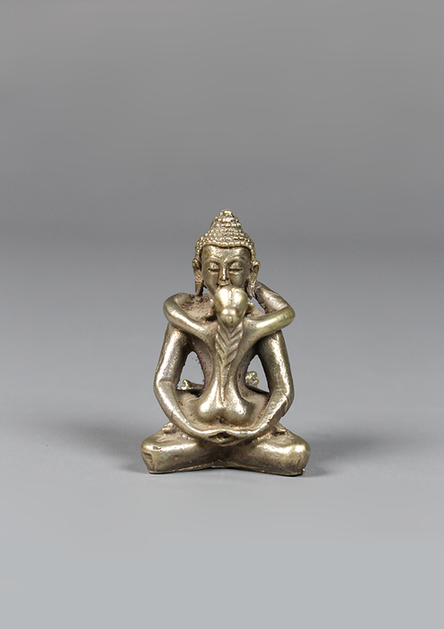 Mini Silver Plated Samantabhadra Statue 2"
