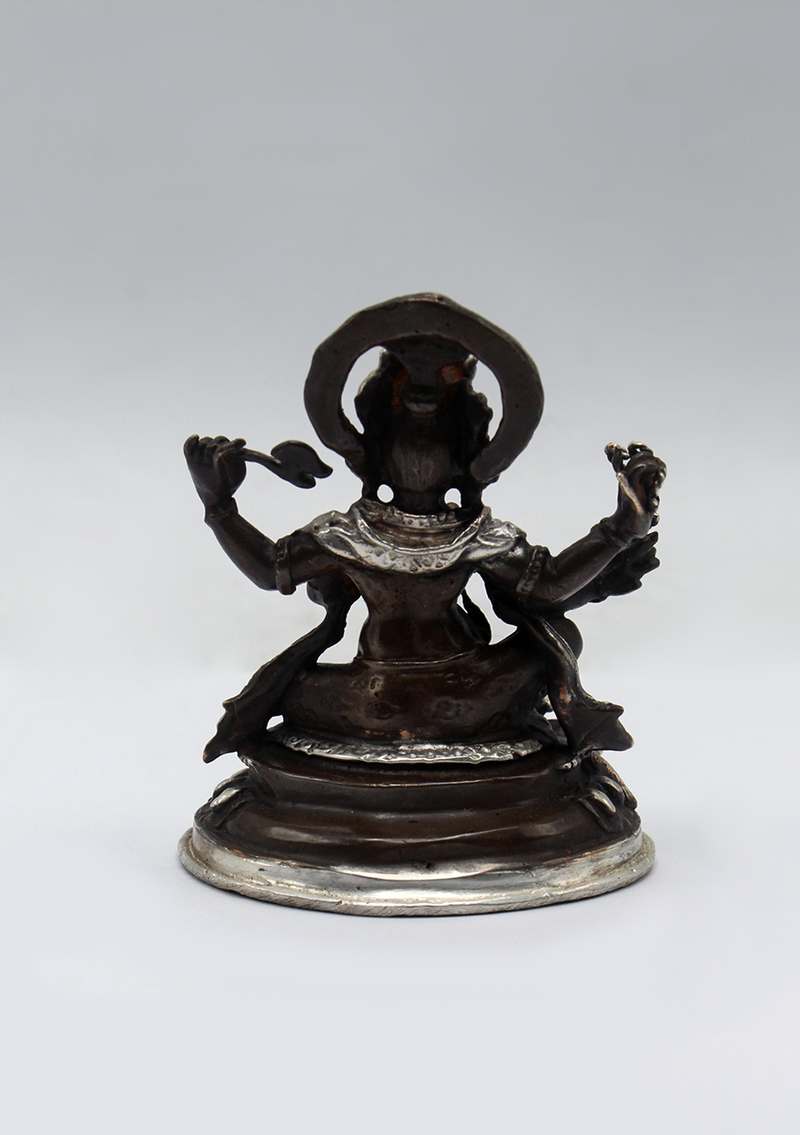 Copper  Siverplated Mini  Ganesha Statue 3"H