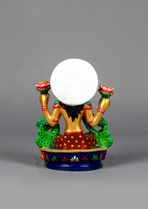 Hand Painted Resin Laxmi Statue 5.25"