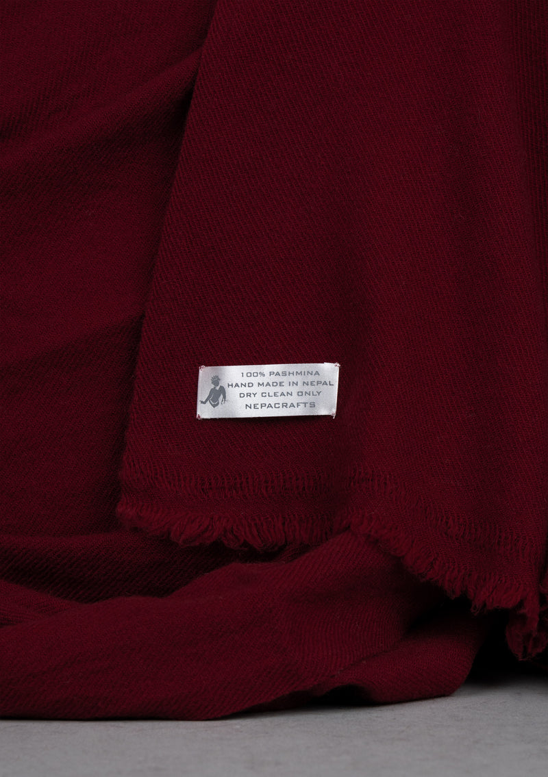 Deep Maroon Pure Pashmina Shawl