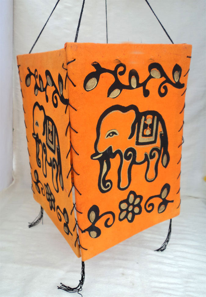 Elephant Print Lokta Paper Lamp Shade