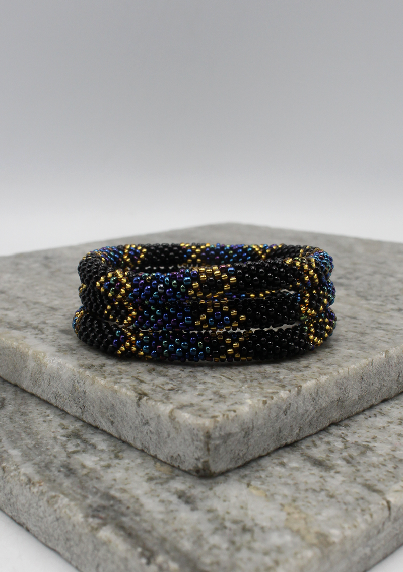 Handmade Colorful Beads Nepalese Roll on Bracelet