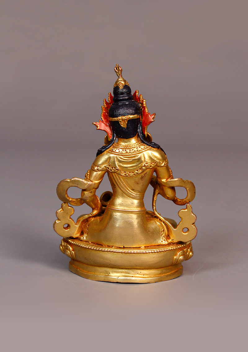 Fully Gold Plated Vajrasattva Statue 4.25"H