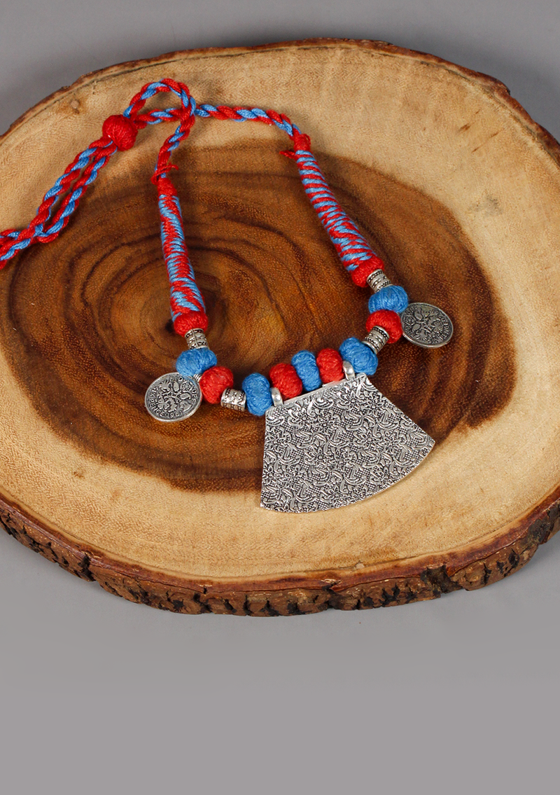 Elegant White Metal Tribal Pendant from Nepal