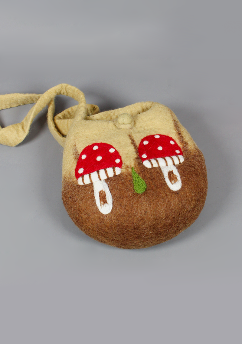 Felt Round Mushroom Design Bag