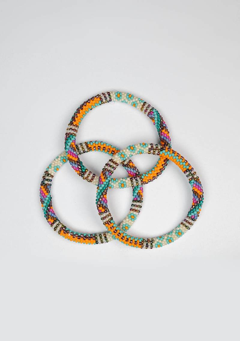 Coastal Confetti Nepalese Roll Bead Bracelet – Handmade Fair Trade Jewelry