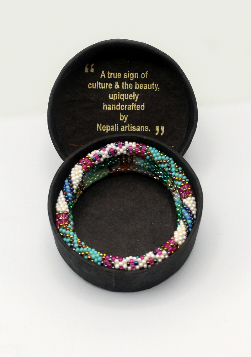 Annapurna  Roll  on  Beads Bracelet Gift Set of 3 in Eco-Friendly  Jewelry Box