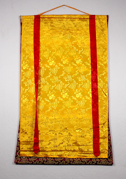 Himalayan Region of Nepal Brocade Thangka Painting