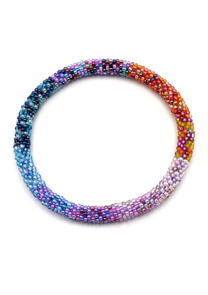 Purple  Orange Beaded Anklet – Trendy Foot Jewelry