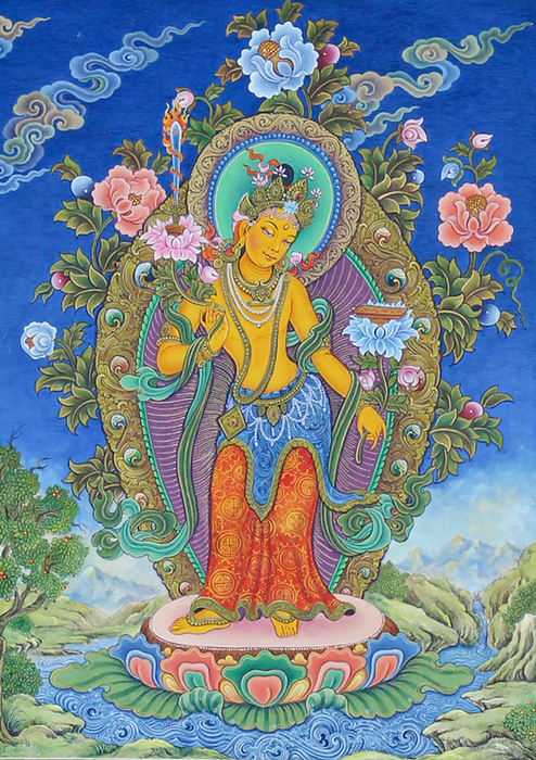 Standing Lokeshvara Thangka Painting