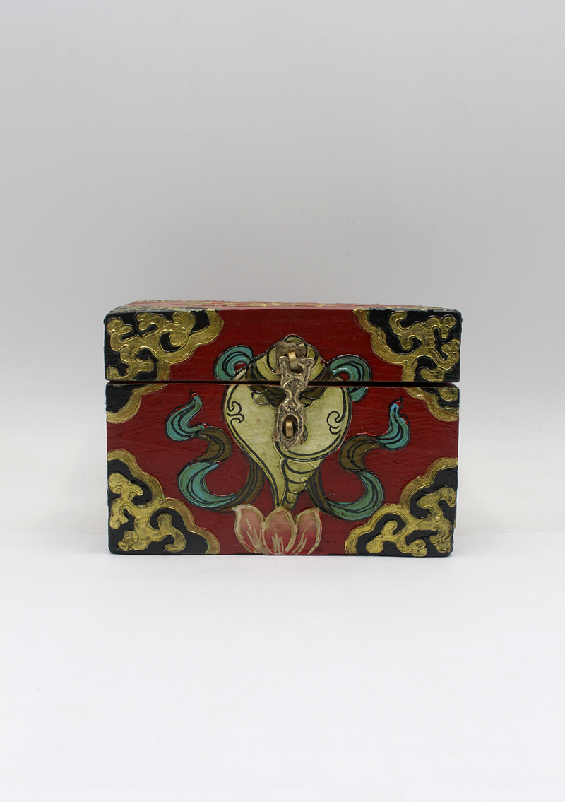 Handpainted Tibetan Wooden Boxes with Endless Knot- Small