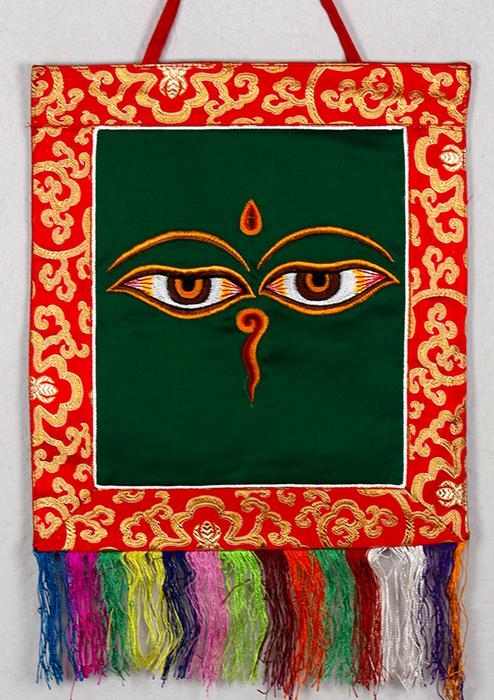 Buddha Eyes Brocade Wall Hanging