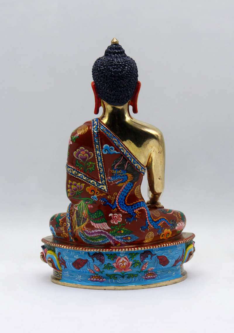 Hand-Painted Shakyamuni Buddha Statue  by Meenu Shakya