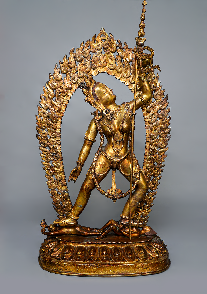 Antique Style Vajrayogini Statue – 2 Ft Handmade Tibetan Buddhist Sculpture