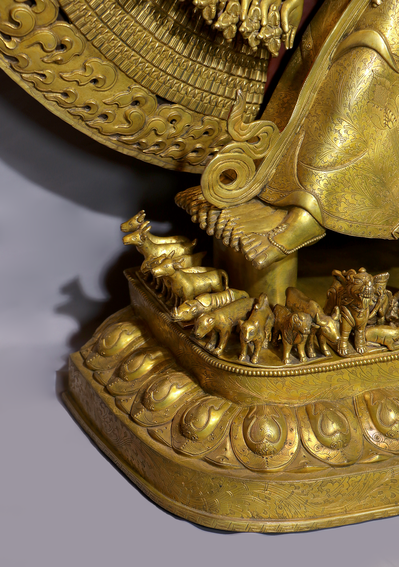Mastercrafted 24 K Gold Sitatapatra or Dukkar Statue 51"H