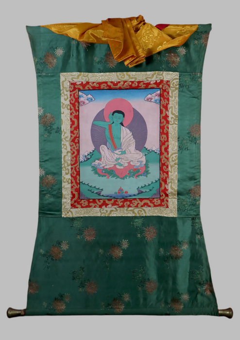 Milarepa Brocade Thangka Painting