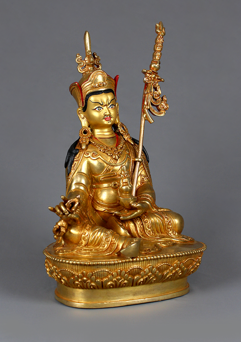 Guru Padmasambhava  Gold Gilded 24K  Rinpoche Statue 9" H