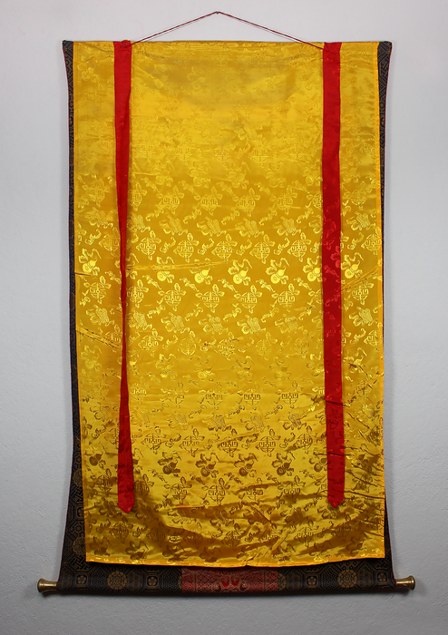 Dzambhala Mandala Khadi Brocade Thangka Painting