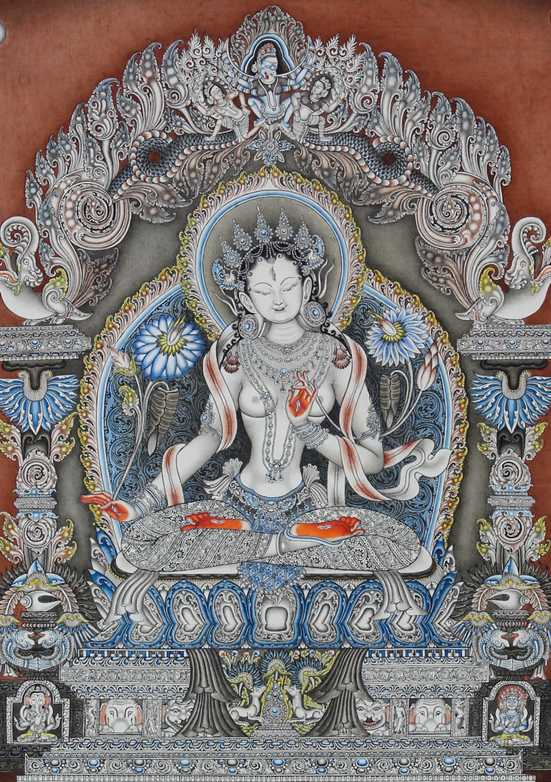 Masterarts White Tara Thangka Painting