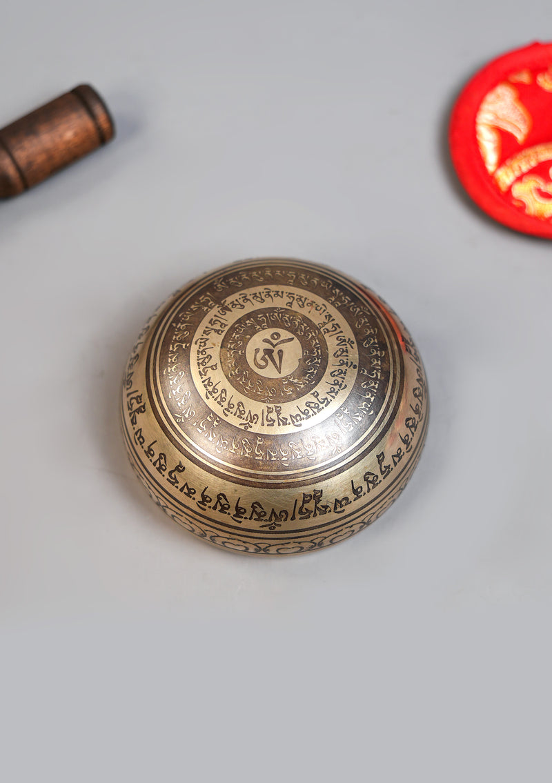 Tibetan Shakyamuni Etched Singing Bowl