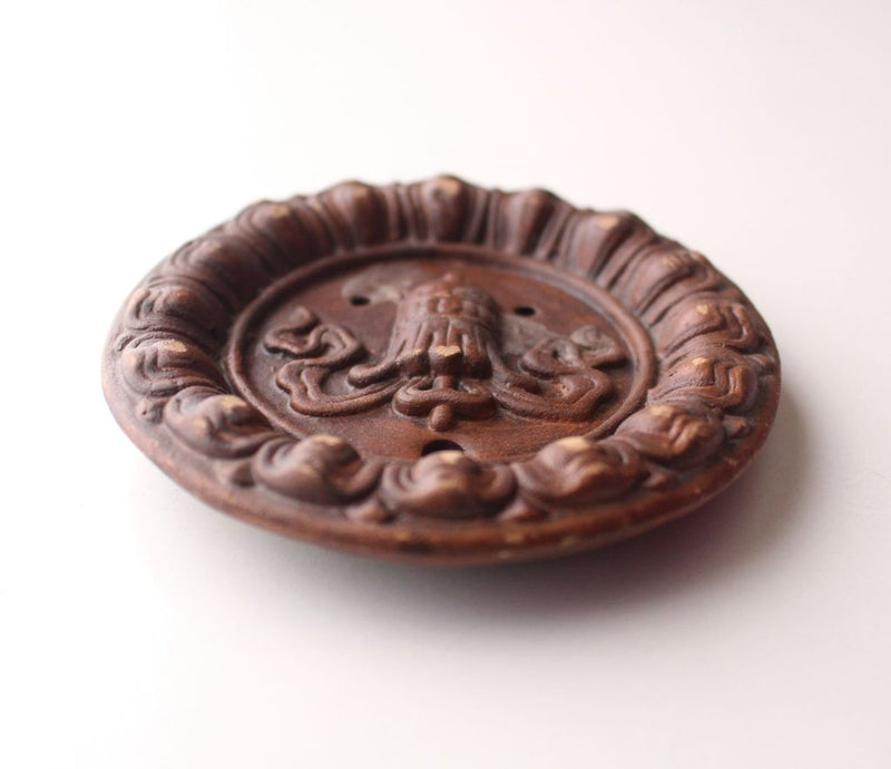 Auspicious Symbol Clay Incense Burner