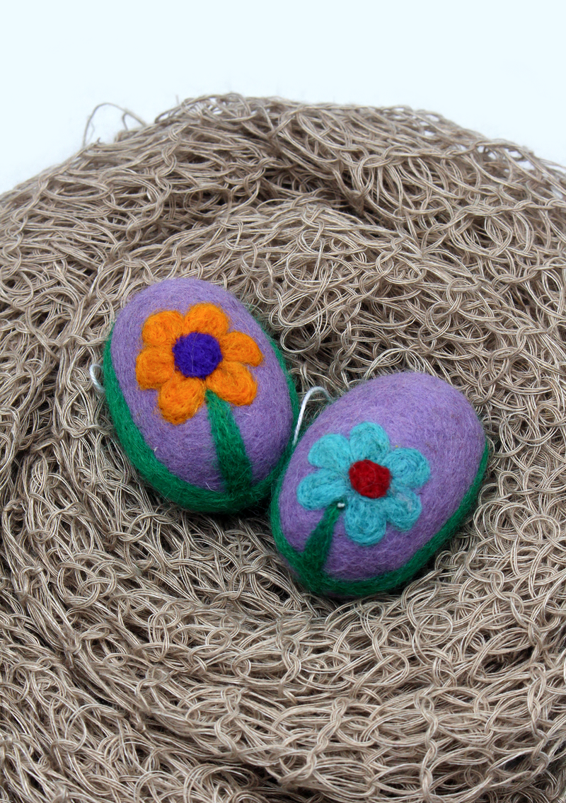 Multi Color Handmade Felt Easter Egg Ornaments