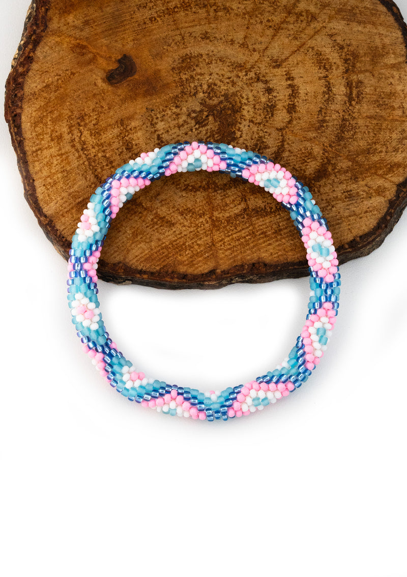 Cotton Candy Waves Nepalese Roll Bead Bracelet