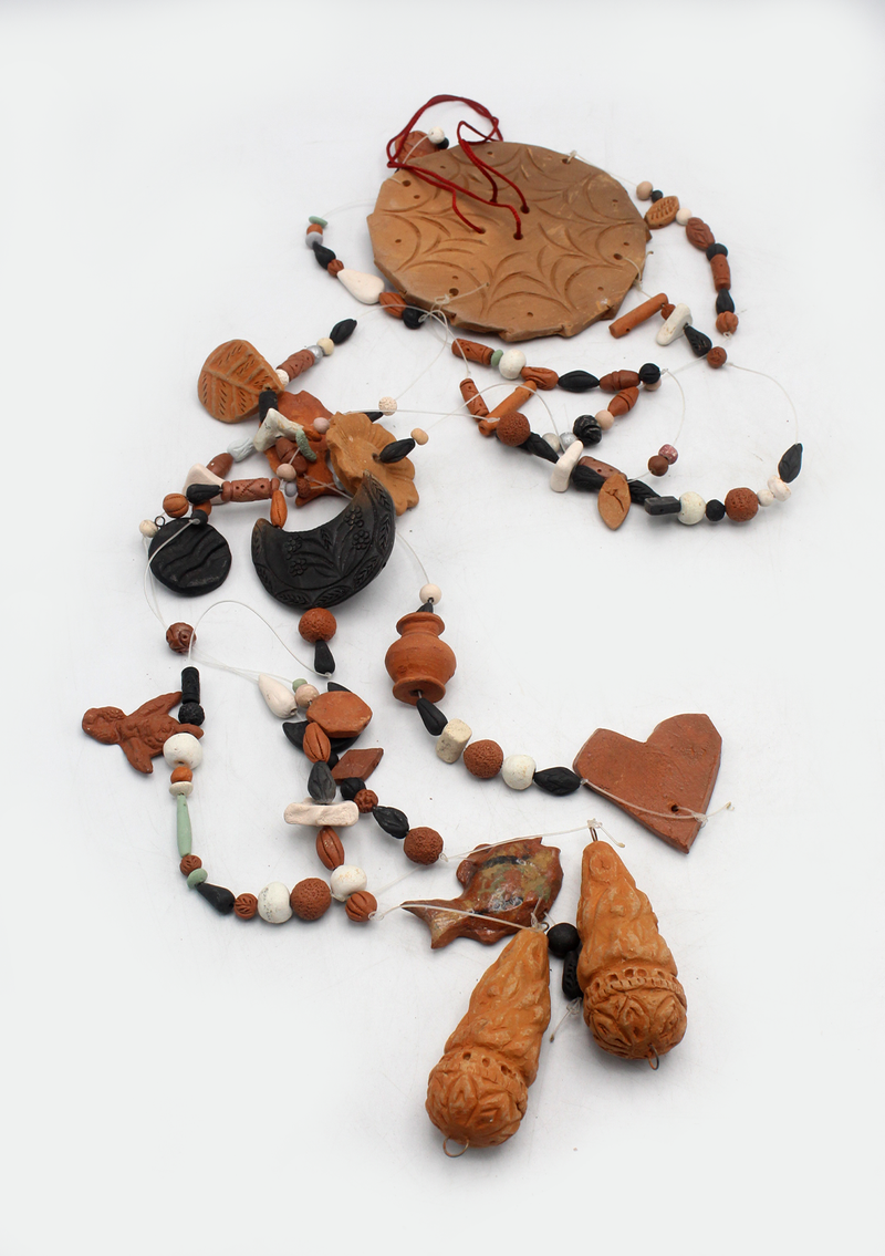 Handcrafted  Bhaktapur Ceramic Wind Chimes- Heart and Fish