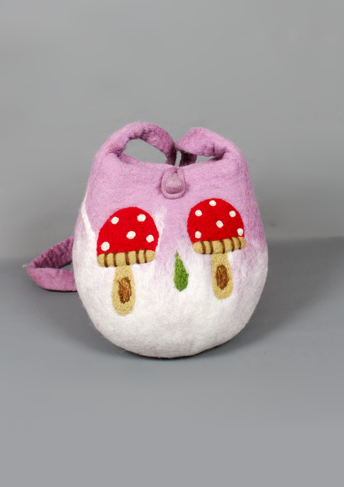 Felt Round Mushroom Design Bag