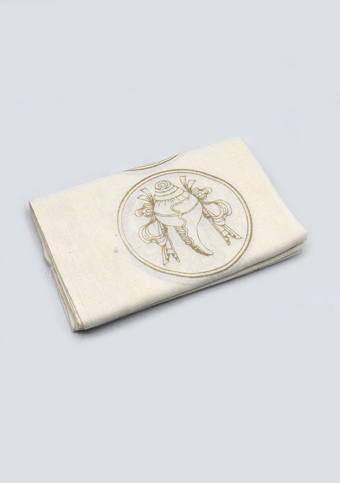 Biodegardable Eight Auspicious Symbol Buddhist Offering Scarf Golden Khada