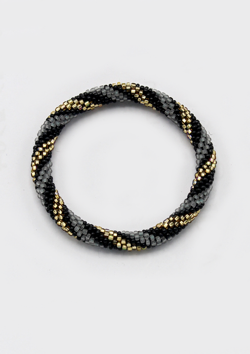 Roll on Beads Disco Black Gold Spiral Roll Bracelet - NEW BATCH