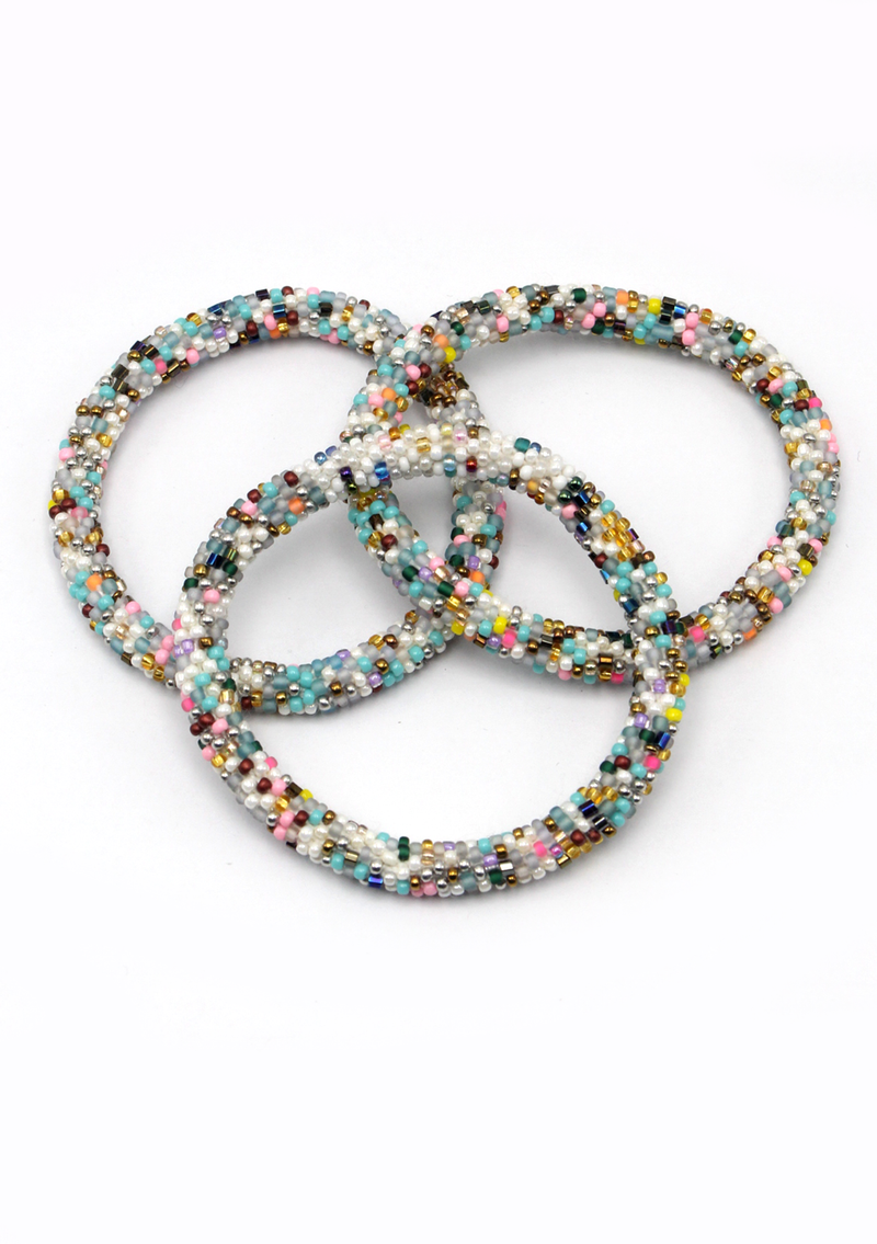 Multicolor Beads Nepalese Roll on Bracelet