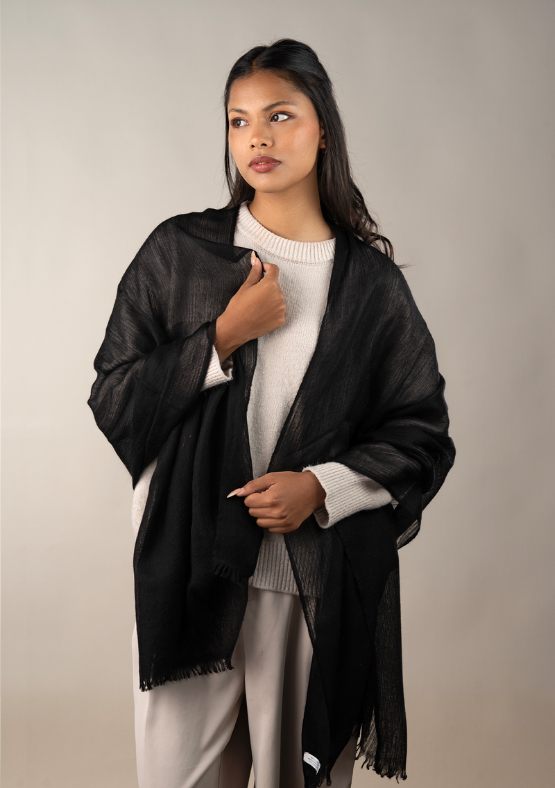 Premium 100% Cashmere Pashmina Shawl - Black