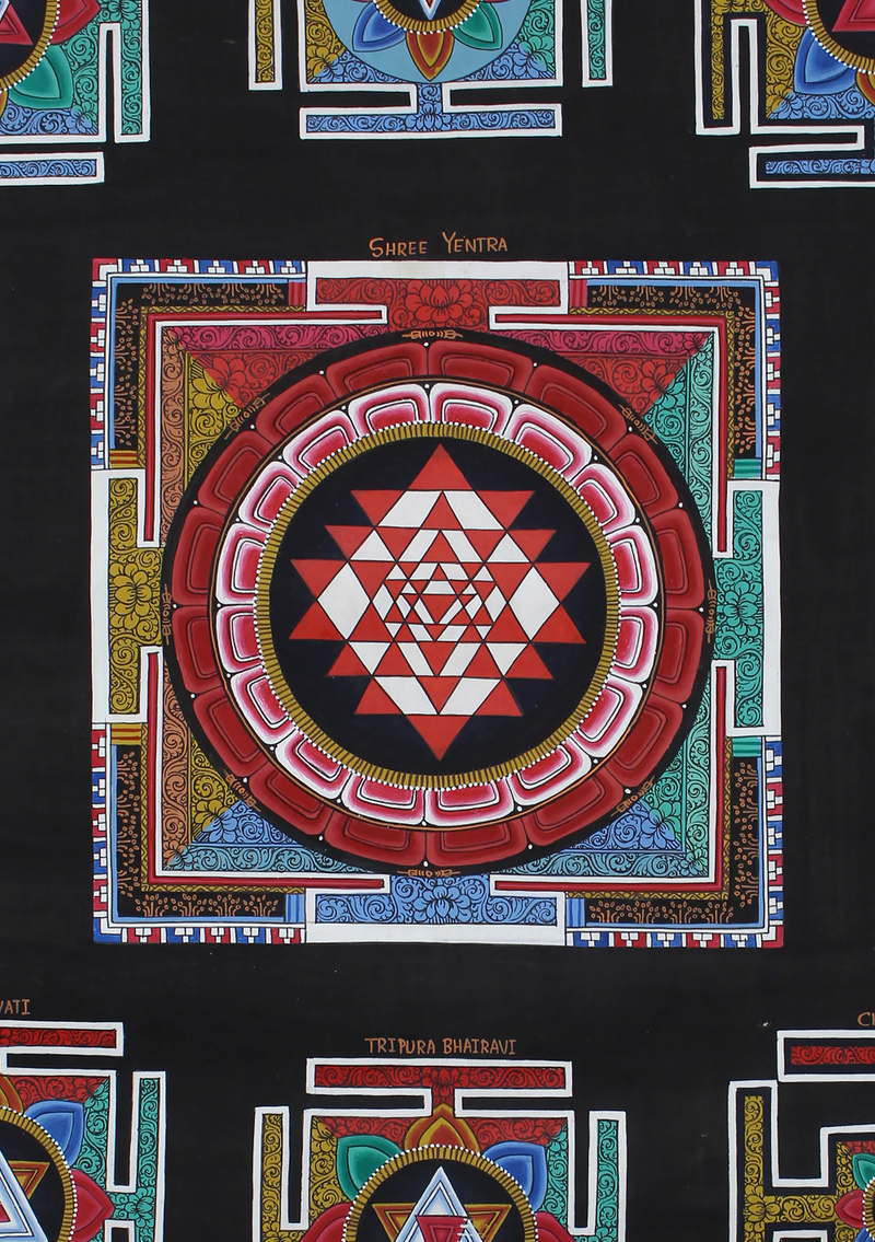 Shree Yantra Brocade Thangka Painting